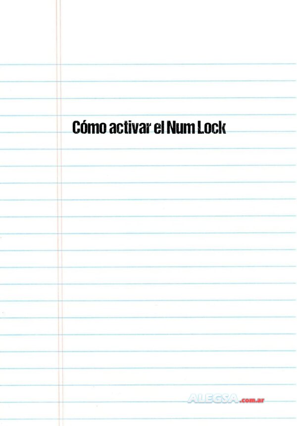 Cómo activar el Num Lock