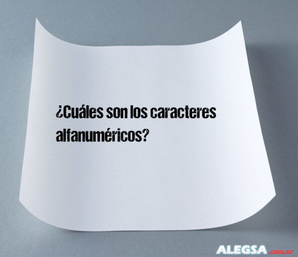 ¿Cuáles son los caracteres alfanuméricos?