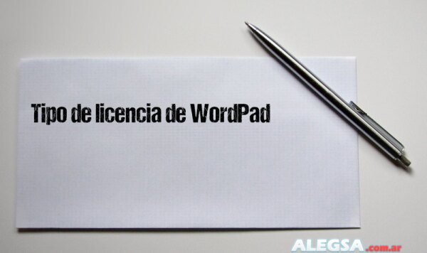 Tipo de licencia de WordPad