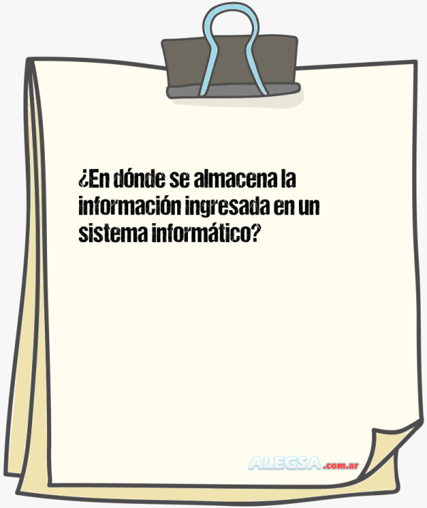 ¿En dónde se almacena la información ingresada en un sistema informático?