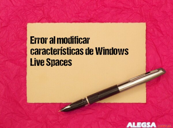 Error al modificar características de Windows Live Spaces