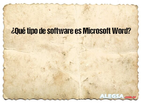 ¿Qué tipo de software es Microsoft Word?