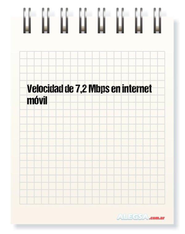 Velocidad de 7,2 Mbps en internet móvil