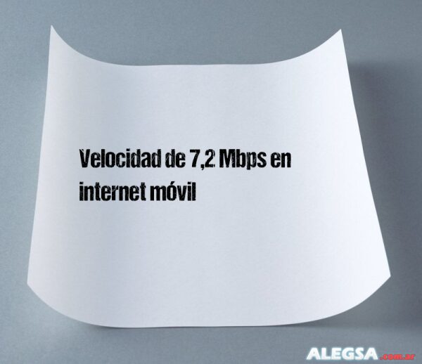 Velocidad de 7,2 Mbps en internet móvil