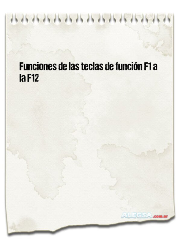 Funciones de las teclas de función F1 a la F12