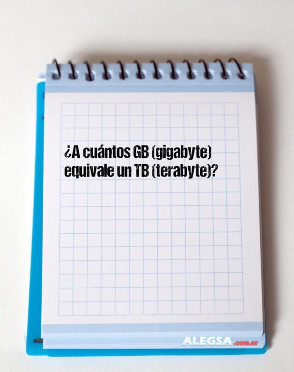 ¿A cuántos GB (gigabyte) equivale un TB (terabyte)?