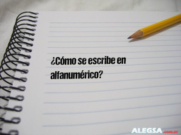 ¿Cómo se escribe en alfanumérico?
