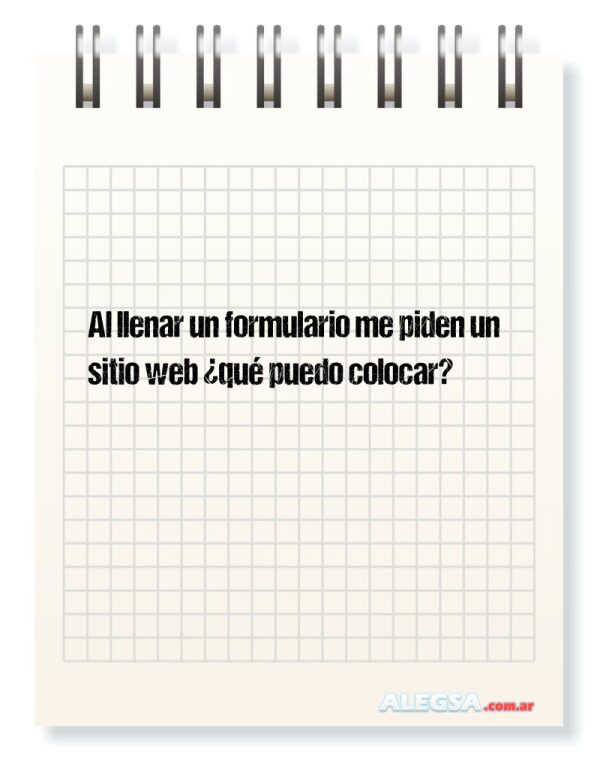 Al llenar un formulario me piden un sitio web ¿qué puedo colocar?