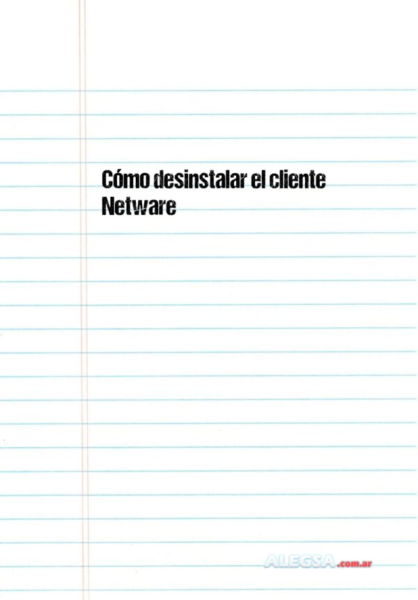 Cómo desinstalar el cliente Netware