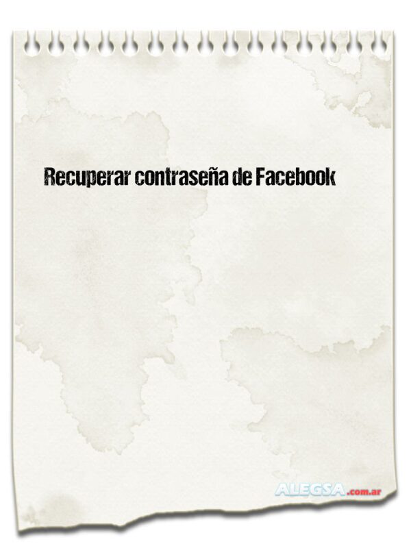 Recuperar contraseña de Facebook