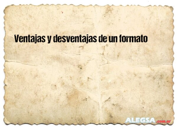 Ventajas y desventajas de un formato