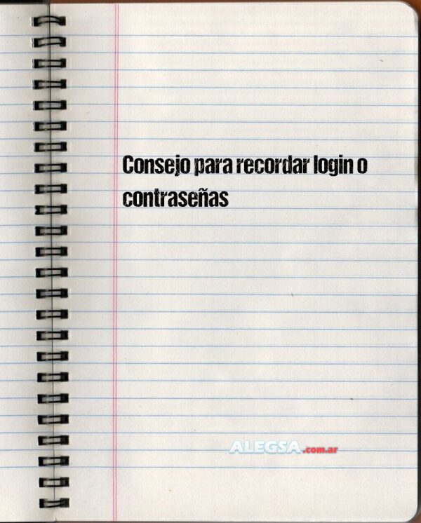 Consejo para recordar login o contraseñas