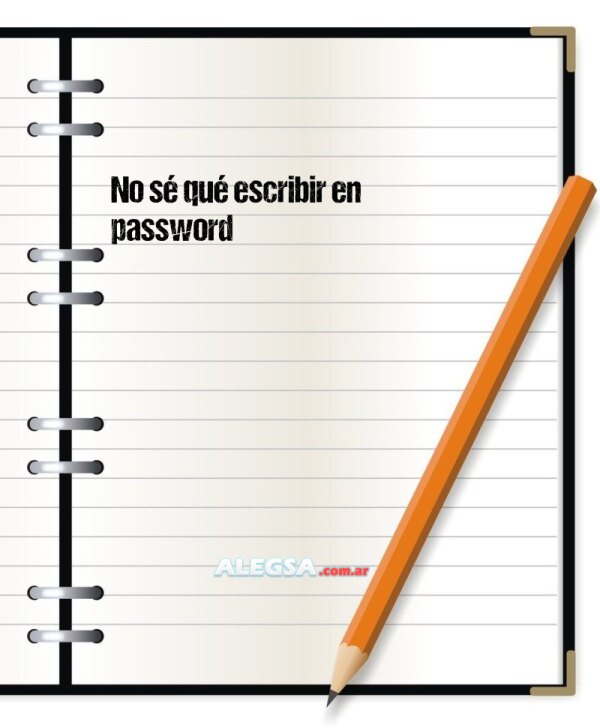 No sé qué escribir en password