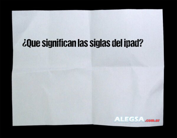 ¿Que significan las siglas del ipad?