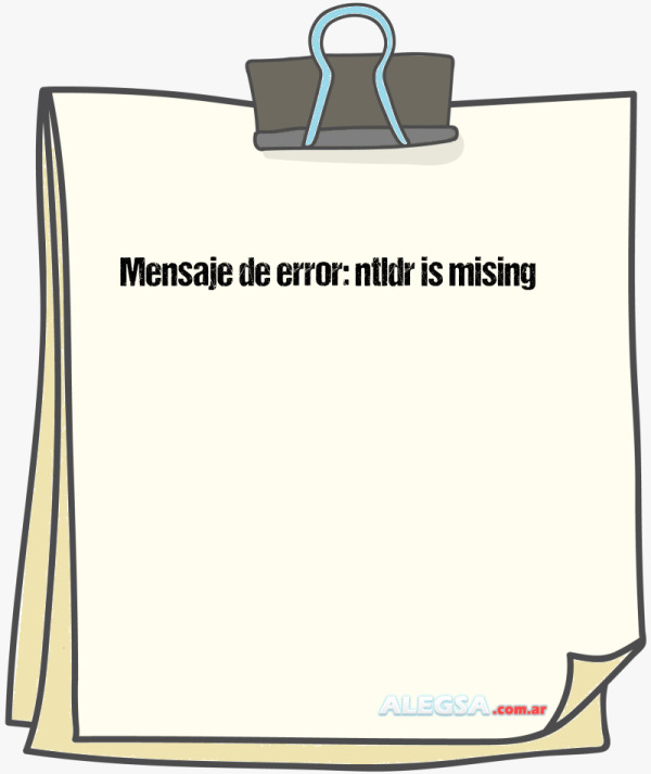 Mensaje de error: ntldr is mising