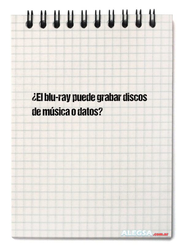 ¿El blu-ray puede grabar discos de música o datos?
