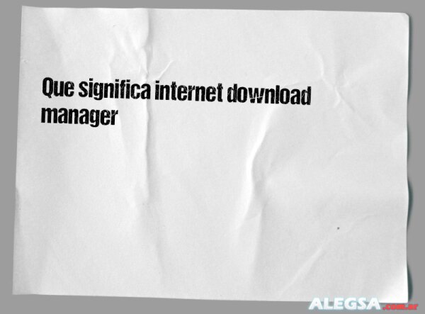 Que significa internet download manager