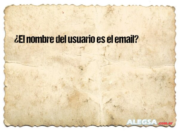 ¿El nombre del usuario es el email?