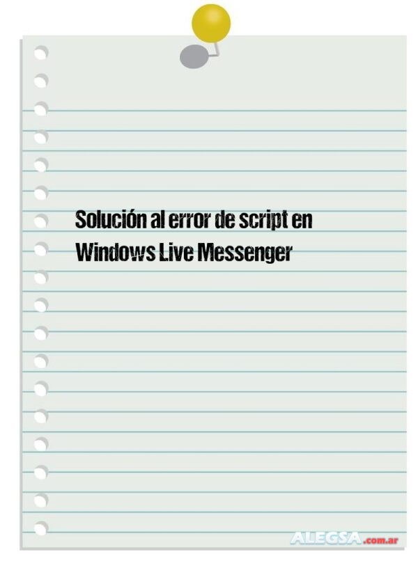 Solución al error de script en Windows Live Messenger