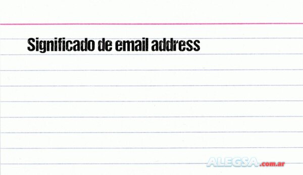 Significado de email address