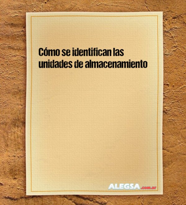 Cómo se identifican las unidades de almacenamiento