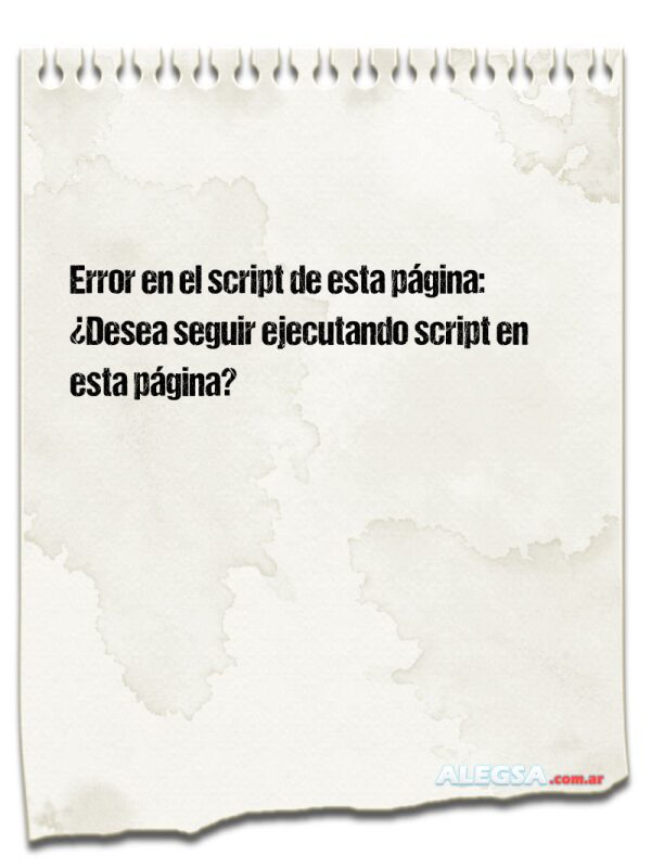 Error en el script de esta página: ¿Desea seguir ejecutando script en esta página?