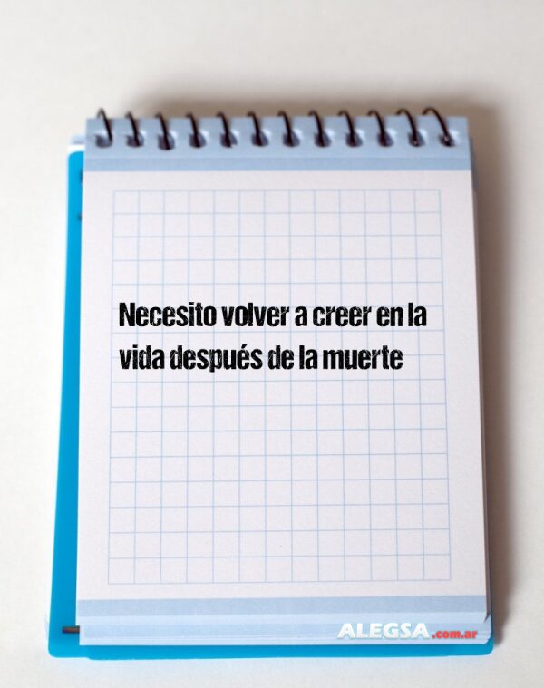 Necesito volver a creer en la vida después de la muerte