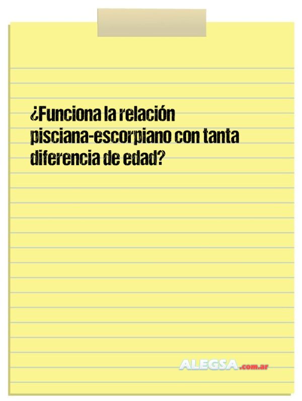 ¿Funciona la relación pisciana-escorpiano con tanta diferencia de edad?