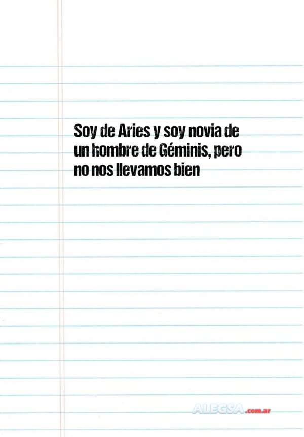 Soy de Aries y soy novia de un hombre de Géminis, pero no nos llevamos bien