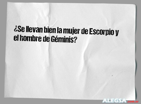¿Se llevan bien la mujer de Escorpio y el hombre de Géminis?