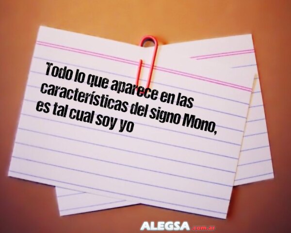 Todo lo que aparece en las características del signo Mono, es tal cual soy yo