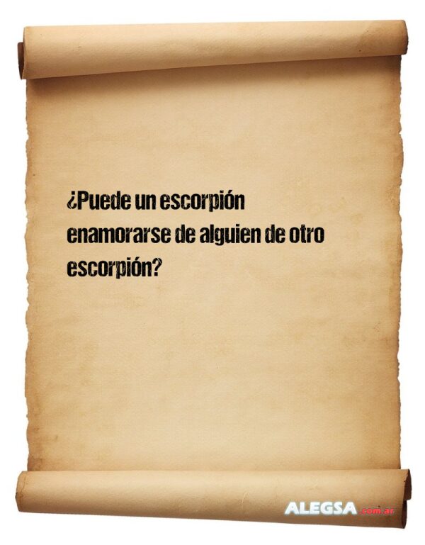 ¿Puede un escorpión enamorarse de alguien de otro escorpión?