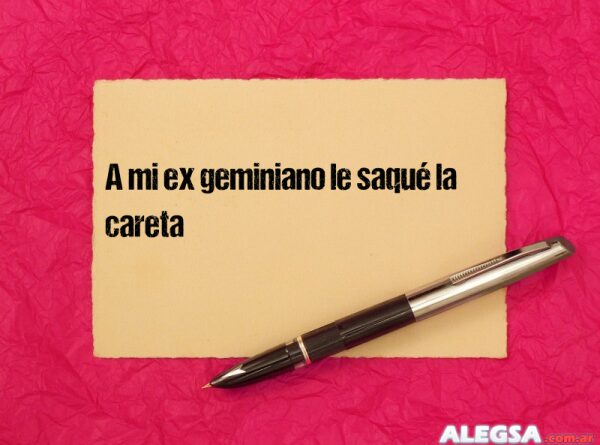 A mi ex geminiano le saqué la careta