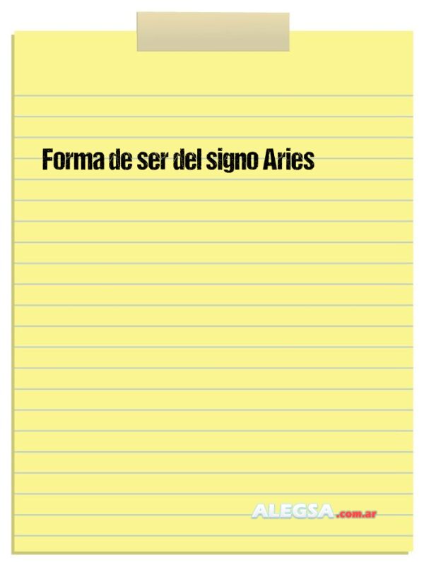 Forma de ser del signo Aries