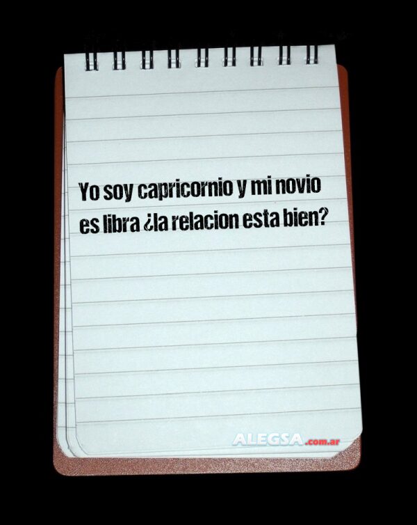 Yo soy capricornio y mi novio es libra ¿la relacion esta bien?