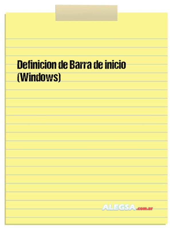 Definición de Barra de inicio (Windows)