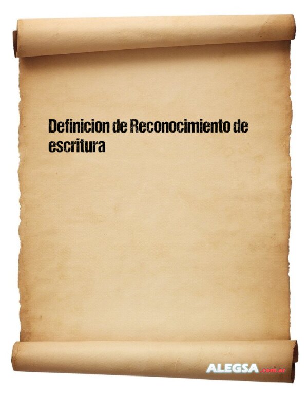 Definición de Reconocimiento de escritura