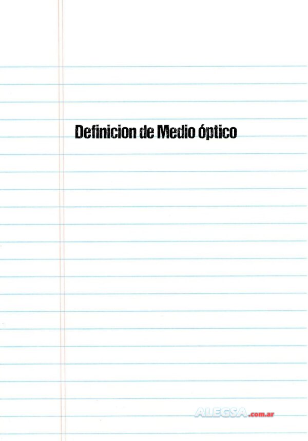 Definición de Medio óptico