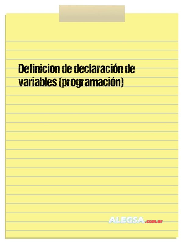 Definición de declaración de variables (programación)