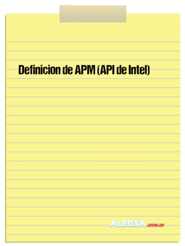 Definición de APM (API de Intel)