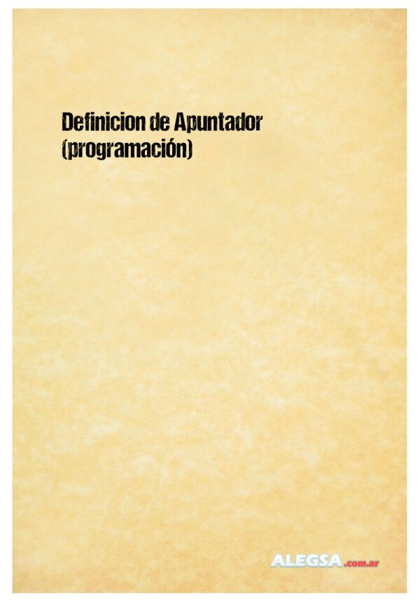 Definición de Apuntador (programación)