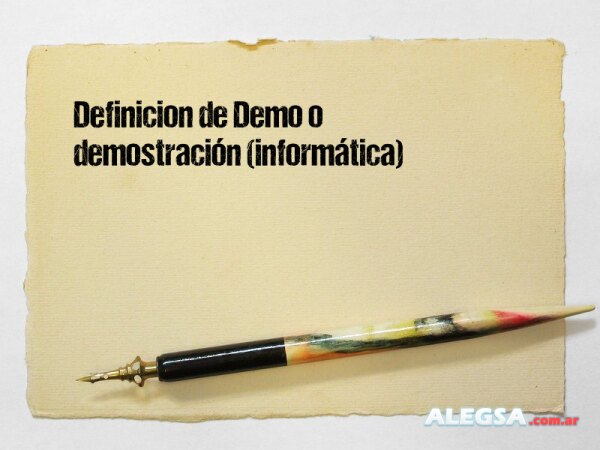 Definición de Demo o demostración (informática)