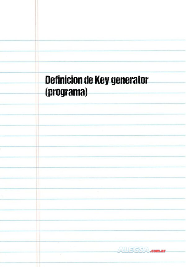 Definición de Key generator (programa)
