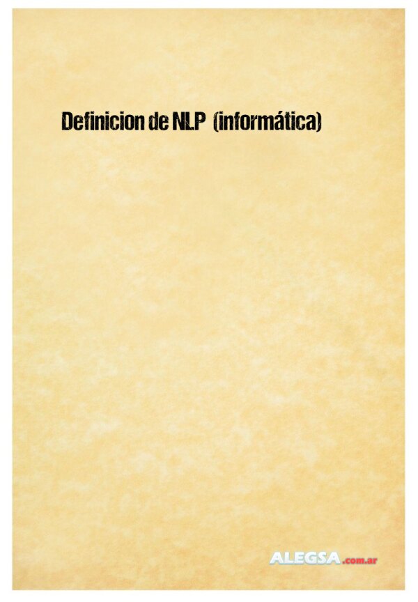 Definición de NLP  (informática)