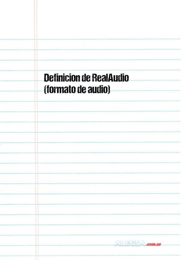 Definición de RealAudio (formato de audio)