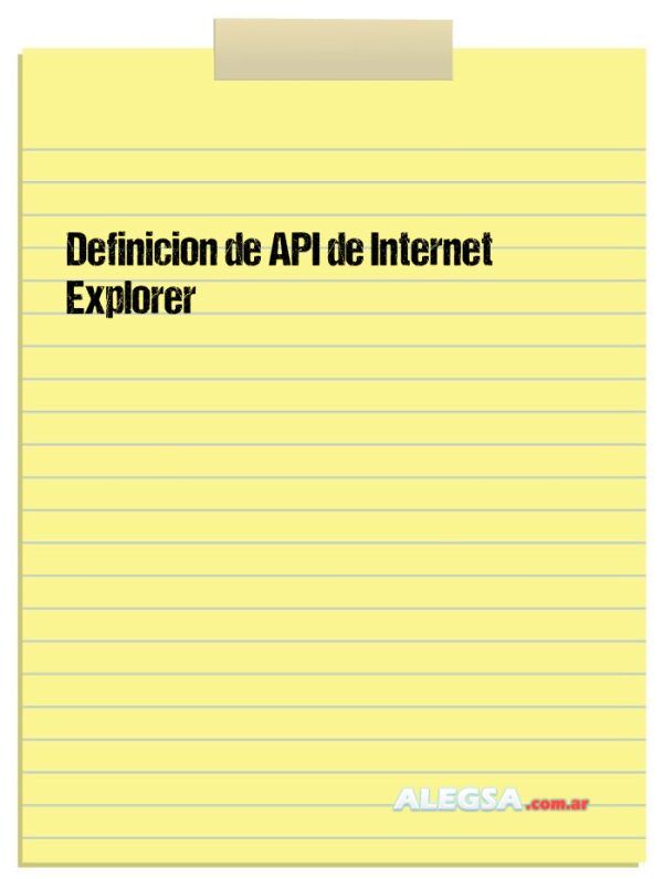 Definición de API de Internet Explorer
