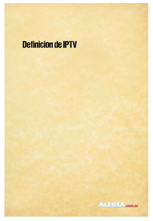 Definición de IPTV