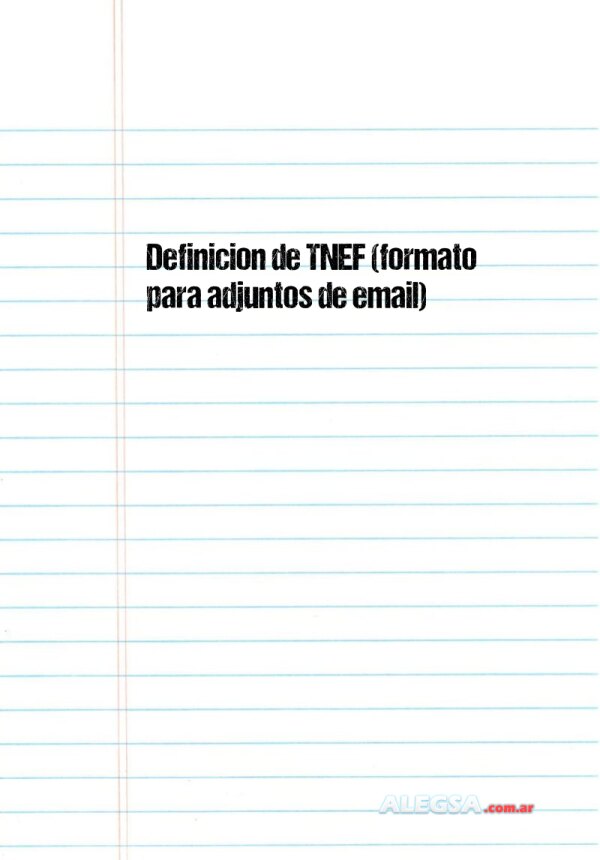 Definición de TNEF (formato para adjuntos de email)