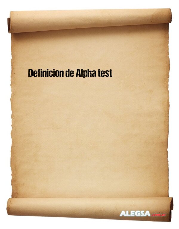 Definición de Alpha test