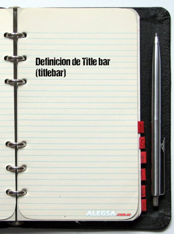 Definición de Title bar (titlebar)